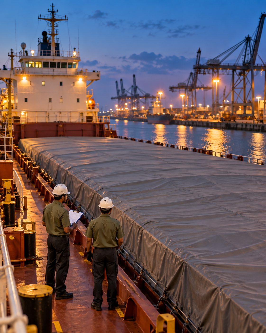 Vessel fumigation at a port