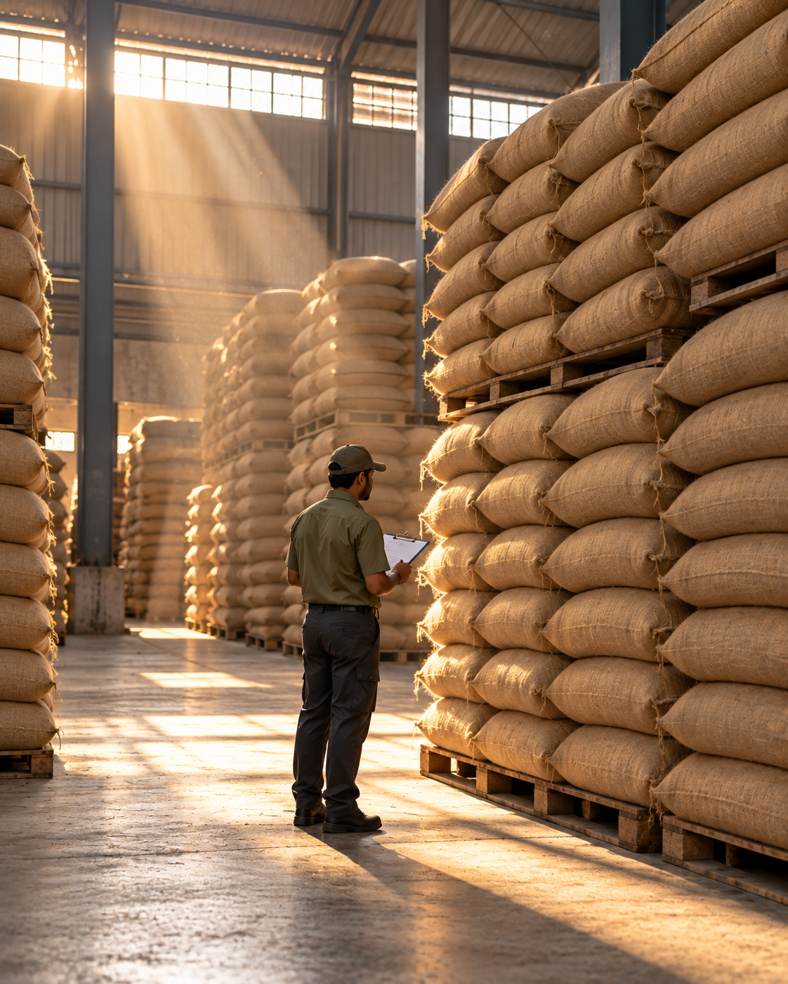 Grain warehouse stack inspection